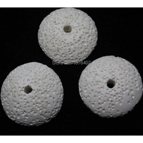 Mini. order is $7! 26mm Natural White volcanic rock Lava Stone Oval abacus Rondelle Loose Beads 15"