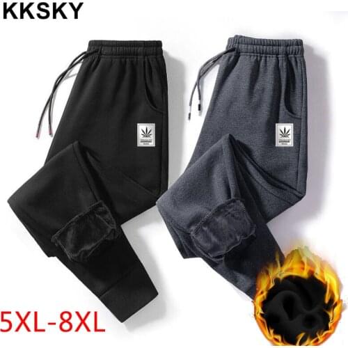 KKSKY Men Warm Sweatpants Cotton Thick Pants 2020 Winter Joggers Mens Clothing Streetwear Sports Fashion Trouser Oversized 8XL