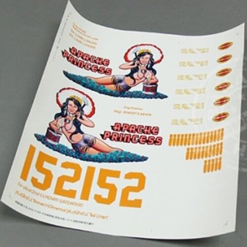 Decal Sheet A For Sky Flight Hobby B25 Apache Princess Rc Warbird Plane