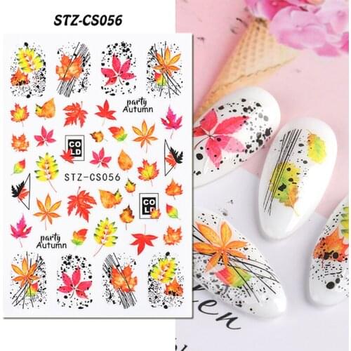 Nail Stickers Skull Head Autumn Maple Leaf Pumpkin Ghost Festival Horror Stickers For Nails Cool Words Nail Art Halloween