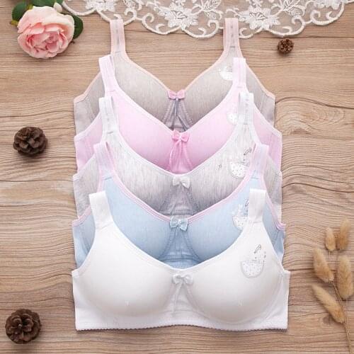 New delivery Young Girl thin Bar Teenagers Children in Students Puberty cotton underware wholesales without steelring waterlemon