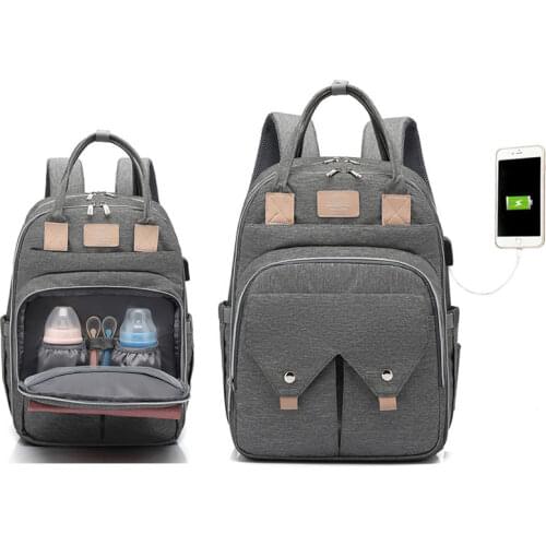 2020 New USB Waterproof Diaper Bag for Mom Maternity Nappy Backpack Stroller Baby Organizer Nursing Changing Mother Bag to Care