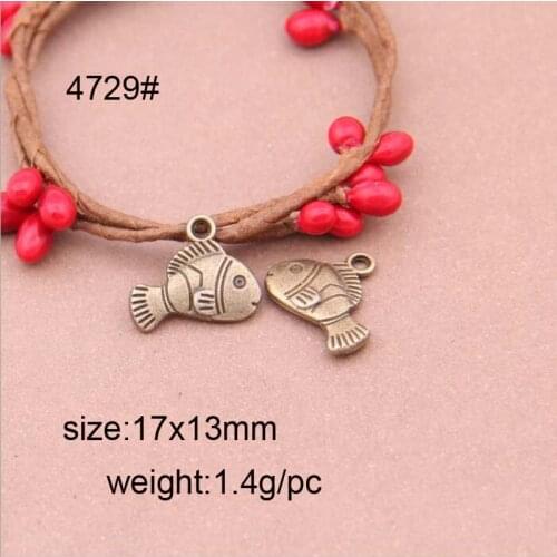 Wholesale 20pcs Lovely Antique Bronze Fish Charm Pendant 20x30mm