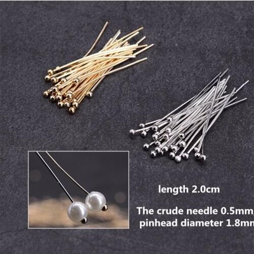 Wholesale 20mm Length Round Head Pins Needles Bijoux For Women Handmade Necklace Bracelet Earrings Charms Diy Jewelry Findings
