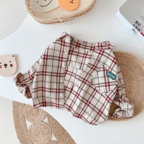 Autumn New Kids Boys Plaid Shirt