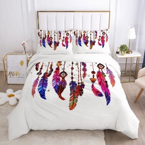 3D Bohemia Duvet Cover Set Bedding Sets Feather Comforther Cases Quilt Covers Pillow shams Full Single Double Size Bed Linen