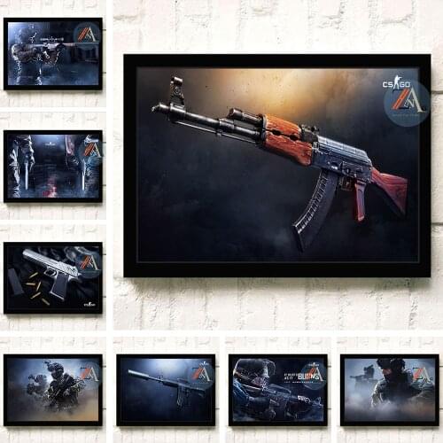 Popular Game CS GO HD Gun Character Poster Picture Canvas Painting Printing Wall Art Mural For Modern Childrens Home Room Decor