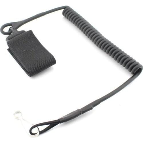 Adjustable Combat Sling Telescopic Tactical Pistol Spring Lanyard Sling for Duty Belt Molle Military Combat Single Point Gun Bag