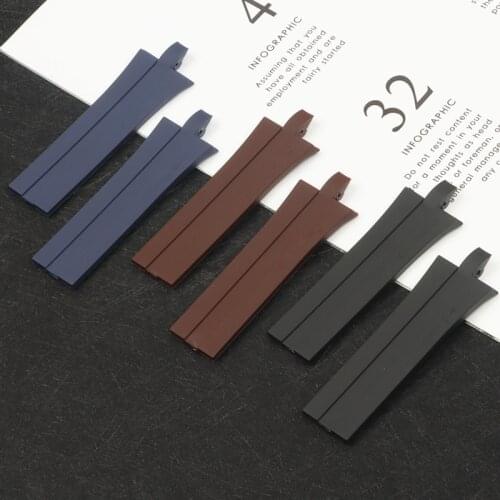 26mm*22mm Blue Brown Black soft Silicone Rubber Watchband For Porsche strap Design P6360 Watch Accessories Belt bracelet tools