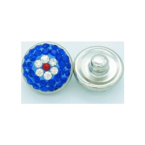 Handmade high Quality 12MM Flower rhinestone snap buttons knob=4.5mm for DIY bracelets charm jewelry Snap Bracelets KZ9051