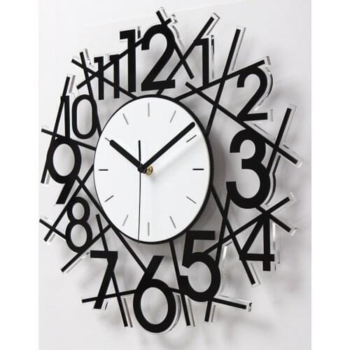 Nordic Creative Digital Acrylic Wall Clock Kids Room Luxury Silent Bedroom Wall Clock Modern Design Zegar Wall Watch BW50WC