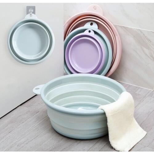 Collapsible basin portable travel compression washbasin large size houseware basin small plastic basin for dormitory