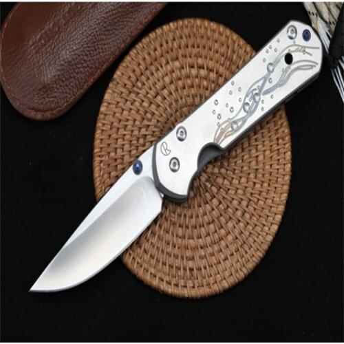 Chris 21St Anniversary Of Dasha (Sanding Version) Folding Knife D2 Sharp Blade Titanium Handle Camping Survival Outdoor EDC Tool