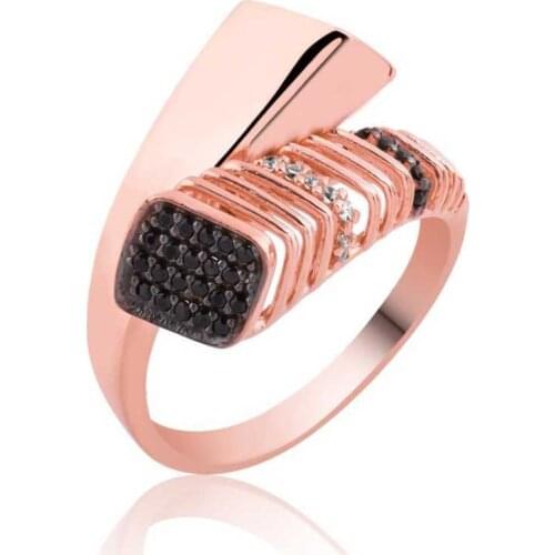 Tevuli 925 Sterling Silver Black Cubic Zirconia Women Ring