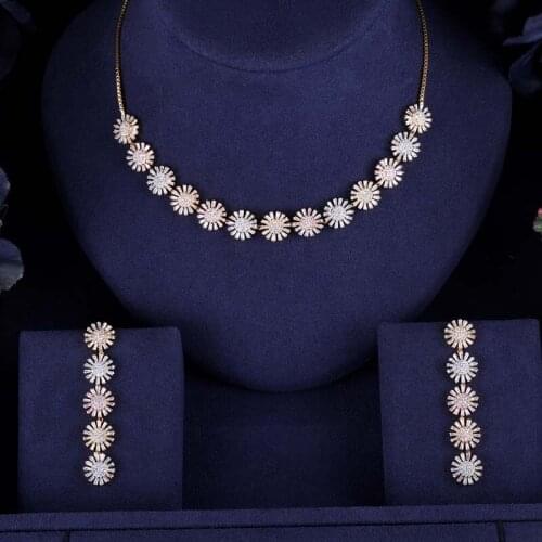 Janekelly nigerian jewellery Bridal necklace set For Women african Dubai indian choker turkish Zircon Wedding Jewelry Sets