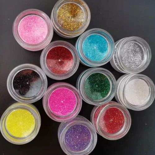 0.2mm Holographic Dust Nail Glitter Powder 12Boxes 12Colors Pink Red Purple Silver Gold Blue Laser Fine Powder Nail Glitter PB01