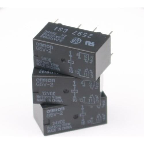 10Pcs OMRON G5V-2 DC5V/DC12V/DC24V DPDT Two-pole Relays for Signal Circults 8Pin
