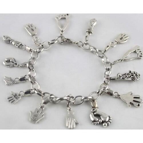 15pcs Tibetan silver HAND FOOT charm bracelets #20000
