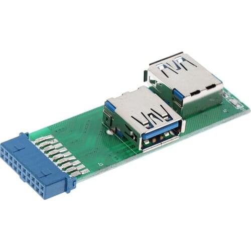 USB 3.0 20Pin Header to 2x USB 3.0 Port Adapter Converter Board