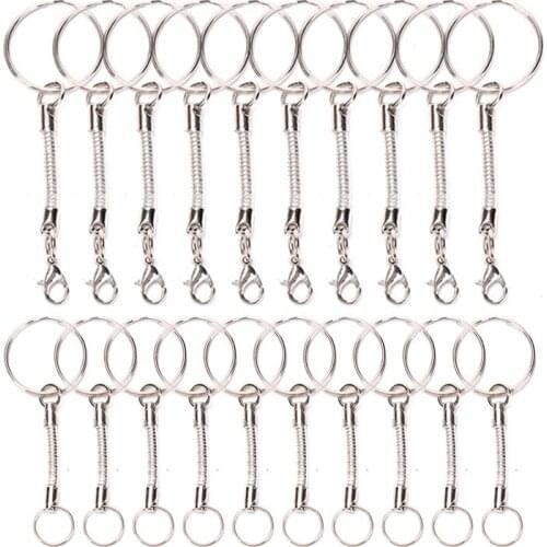 20Pcs Snake Bone Chain Lobster Clasp Keychain DIY Jewelry Keyring Findings Handmade Craft Jewelry Making Accessories