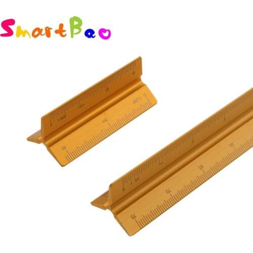 5+30cm Triangular Scale Rulers Architectural Aluminum Alloy Scale Ruler Professional Precision Metal Building Design Scale Ruler