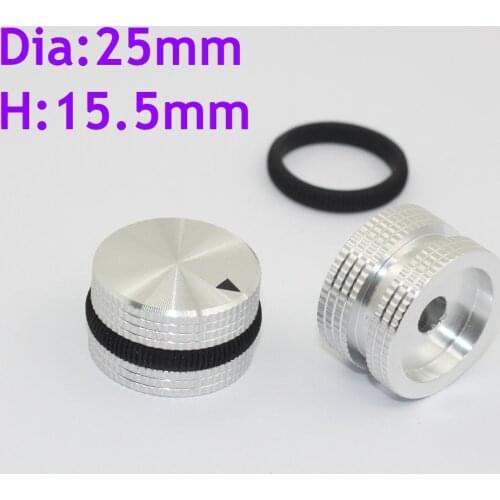 4PCS Qulaity Full Aluminum Knob Lattice Slot Dia 25mm 40mm Amplifier Knobs Volume Adjust Button Pattern Chassis Enclosure