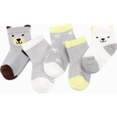 5 Pair/lot New Summer new mesh thin children socks cartoon tube children socks boy and gril baby socks 0-5 years kid socks