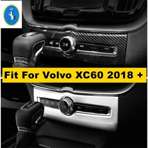 ABS Matte / Carbon Fiber Look Central Control Air Conditioning Button Frame Cover Trim Fit For Volvo XC60 2018 2019 2020 2021