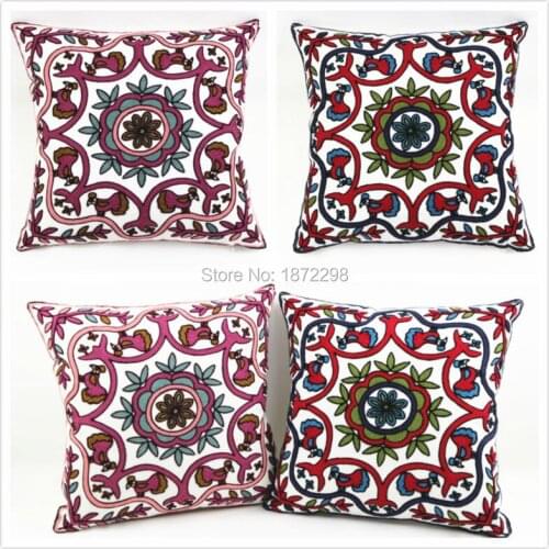 Free Shipping 45X45cm Canvas Wool Embroidery Cushion Cover Throw Pillow Case No Core HT-CCWEC-B-05-06