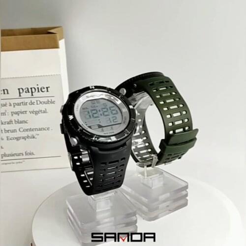 SANDA 386 Brand Mens Electronic Wrist Watches Military Stopwatch Alarm Led Male Clock Resin Waterproof Sports Men Digital Watch