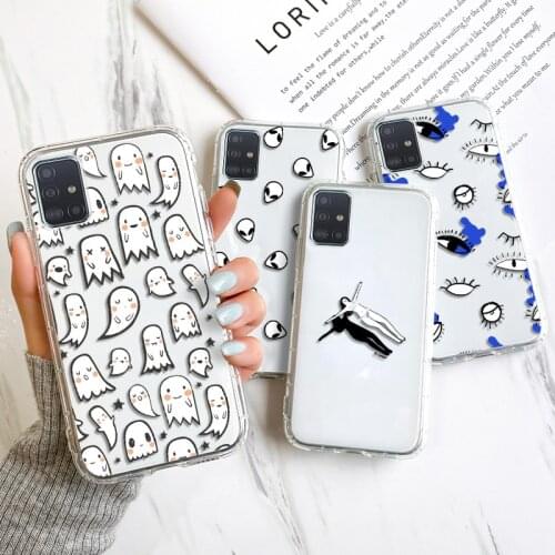 A51 Case For Samsung Galaxy A51 A52 A32 A71 A50 A12 A21S A31 A72 A70 Case Silicone Cover For Samsung A51 Abstract Clear Fundas