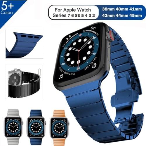 For Apple Watch 6 Band 44mm 40mm Series 5 4 SE Link Bracelet Strap For Apple watch band 42mm 38mm Stainless Steel iWatch Correa