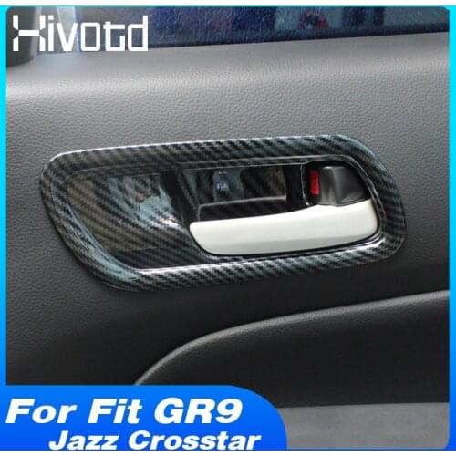 Hivotd Car Inner Door Handle Bowl Cover Interior Catch Cover Trim Decoration Accessories For Honda Fit GR9 Jazz Crosstar 2021