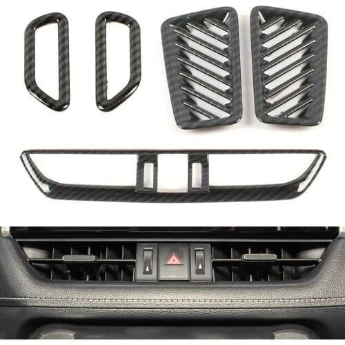 Carbon Look for Toyota rav4 xa50 2019 2020 Interior Accessories Front AC Vent Outlet Frame Trim Cover Sticker Decoration