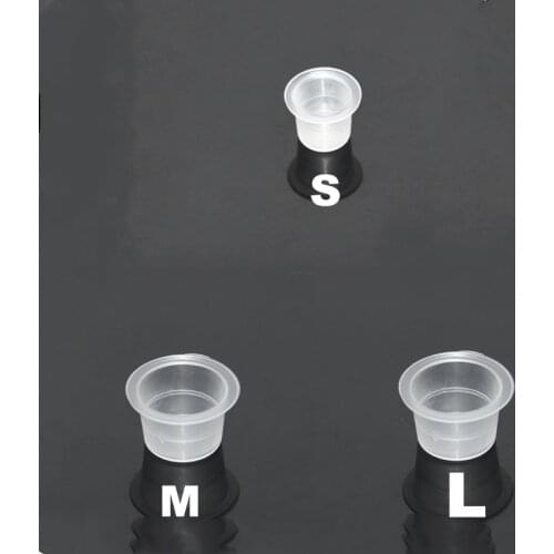 1000pcs S/M/L Tattoo Ink Cups Plastic Tattoo Cap Eyebrow Makeup Pigment Clear Holder Container Cap Disposable Tattoo Accessories