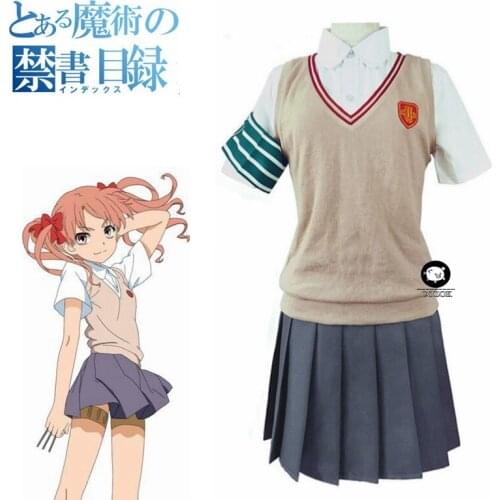 Anime Toaru Kagaku no Railgun Shirai Kuroko Misaka Mikoto Cosplay Costume Girls School Uniform Fancy Party Halloween Costume