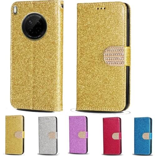 For Huawei Nova 8i Luxury Glitter Diamond Flip Leather Wallet Phone Case For Huawei Y9a Stand Function Phone cover card slot