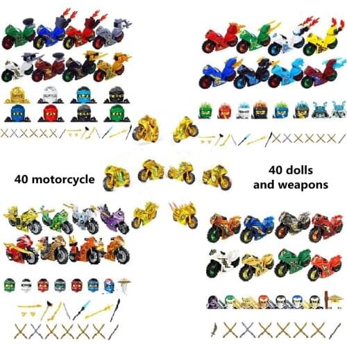 Airjitzu Ninja Building Blocks Kit Bricks Set Motorcycle Motorbike Team Classic Mini Movie Figures Model Kid Toys For Chil