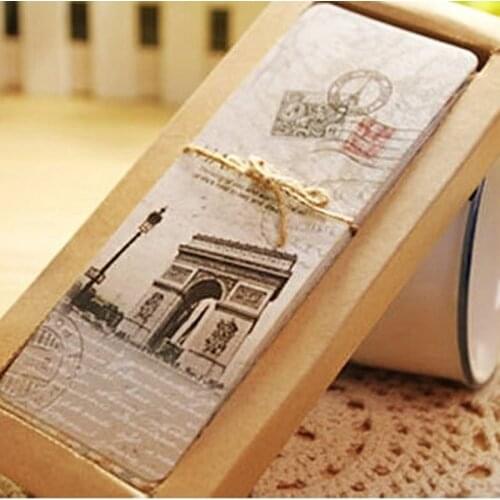 Vintage European Scenes Paper Book Marks Retro France Paris Eiffel Tower Bookmark Set
