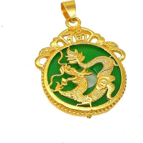 Natural Green Chalcedony Hand-carved Zodiac Dragon Pendant Fashion Boutique Jewelry Men and Women Green Agate Necklace Gifts