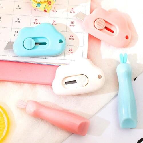 3 Colors Cartoon Cloud Shape Mini Portable Utility Knife Paper Cutter Multi-Use Express Unpacking Envelope Cutting Paper Blade