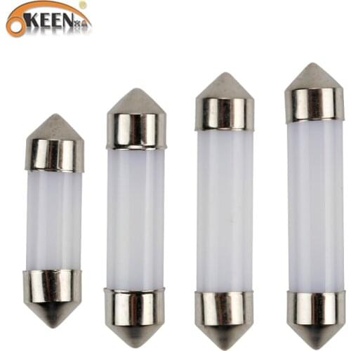 OKEEN 2pcs 4pcs 31mm 36mm 39mm 41mm Super Bright COB LED Festoon Bulbs Car Lights 12V Auto Interior Reading Dome Lamp Pure White