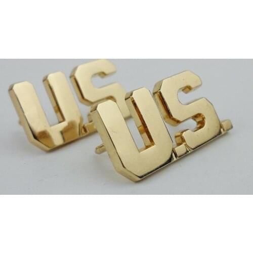 Pair US Army Nationality Collar Lapel Pins Badge Insignia Military Store 5605101