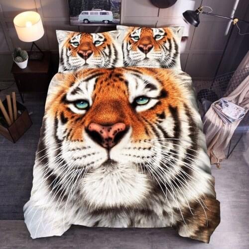 Print 3D Novelty Bedding-Sets Bedroom Decor Creative Home Textile Animal Wolf Quilt Cover+Pillow Case 3PCS Bedding Sets
