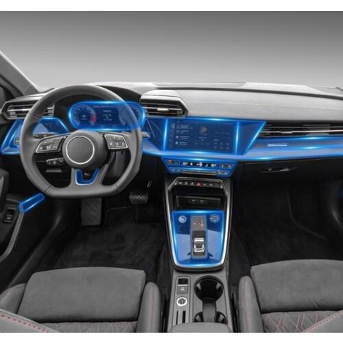 For Audi A3 8V 2021Car Interior Center Console Transparent TPU Protective Film Anti-scratch Repair Film Accessorie Refit LHD RHD