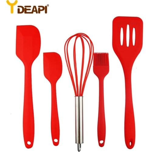 YDEAPI Silicone Kitchenware Cooking Utensils Heat Resistant Kitchen Non-Stick Cooking Utensils Baking Tools Kitchen Utensil Set