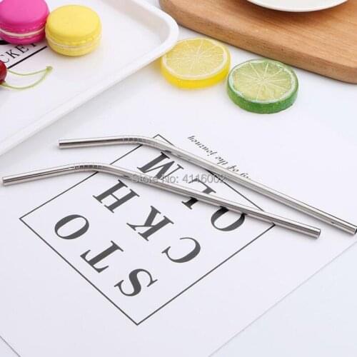1000pcs 265mm*6mm 304 Stainless Steel Straws Reusable Drinking Straw High Quality 10.4inch Bend Straight Metal Straw