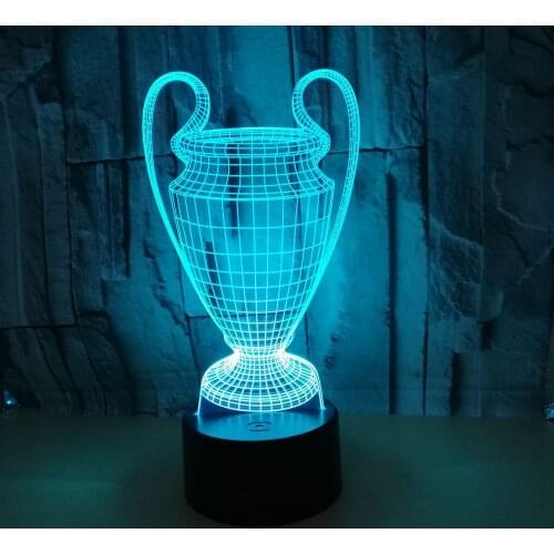 Sports Gift 3d Nightlight Trophy Colorful Touch Led 3d Vision Lamp Veilleuse Enfant Novelty Luminaria Led 3d Light Fixtures