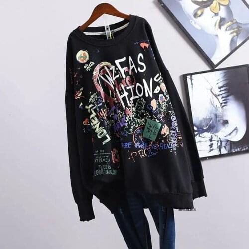Size 10XL bust 149cm 150kgWomens Clothing Long Sleeve Ladies Hoodies Casual O-Neck Harajuku Female Sweatshirt Big Pullovers
