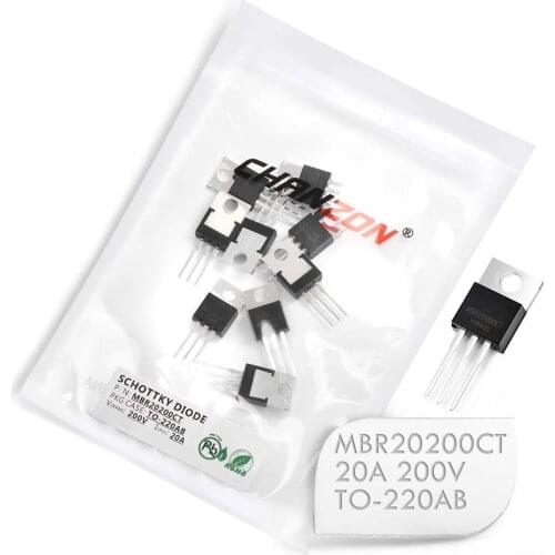 10 Pcs) Chanzon MBR20200CT Schottky Barrier Rectifier Diodes 20A 200V TO-220AB (TO-220) 20 Amp 200 Volt